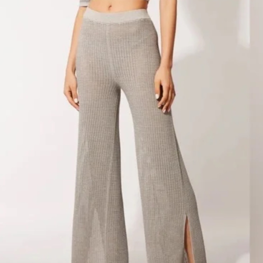 Solid & Striped The Logan Pant in Silver Shimmer